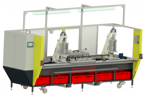 Machine for cutting and punching the rubber profile